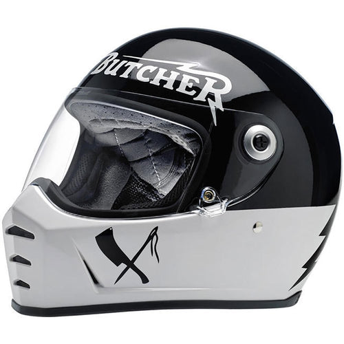 Biltwell Lane Splitter Rusty Butcher Edition Black/White Helmet