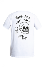 Load image into Gallery viewer, T-SHIRT LIVE FAST SKULL WHITE